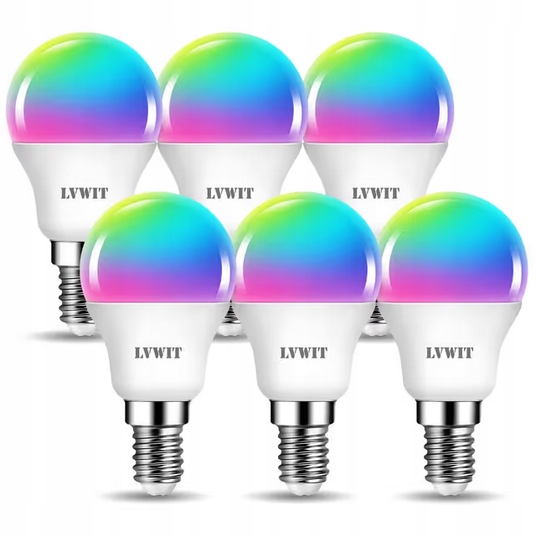 Smart žárovka Lvwit E14 WiFi Bluetooth Rgb 5W 470 lm Tuya (6 ks)