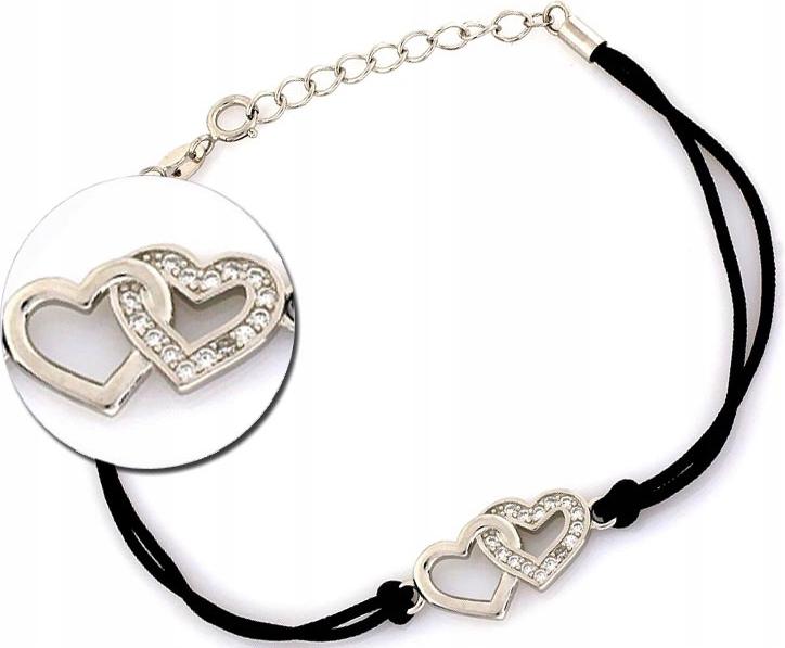 Stříbrný náramek 925 srdce s zirkony 1,67 g, módní vzor jako dárek
