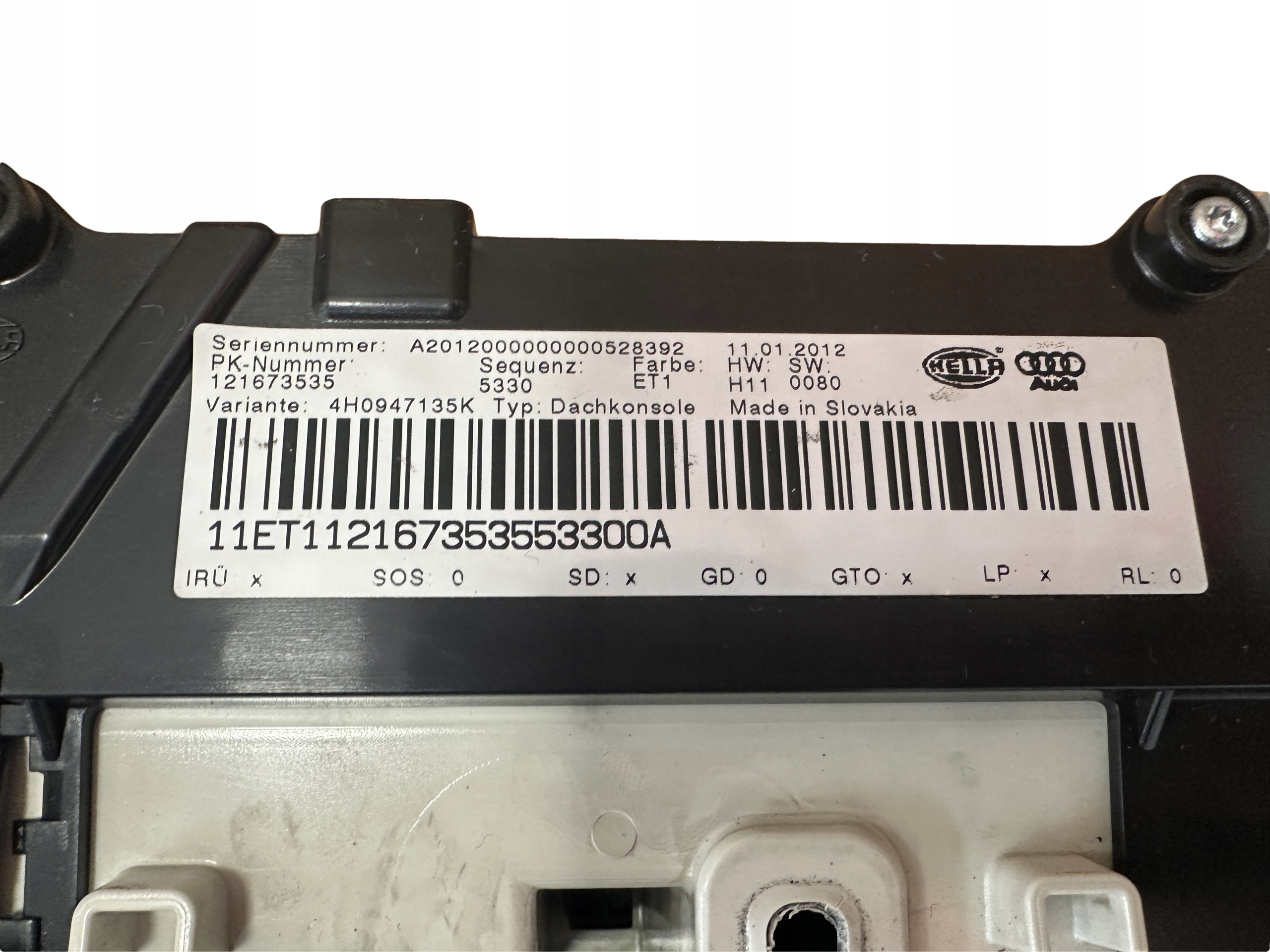 AUDI A8 4H D4 feu interne de toit 4H0947135K