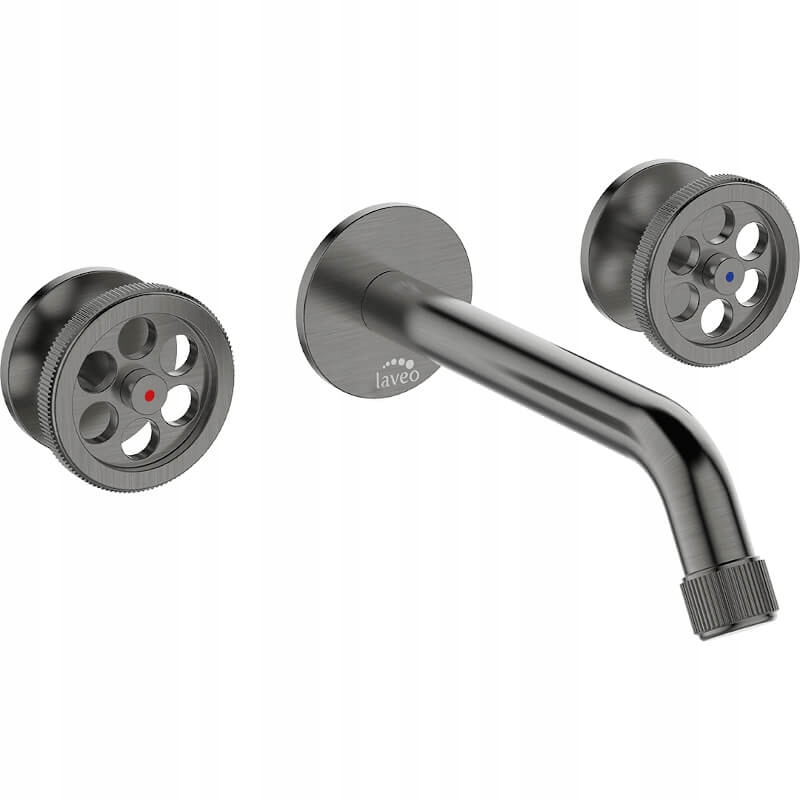Podomietková Umývadlová Batéria Grafitová S Gombíkmi A Zátkou Laveo Muro