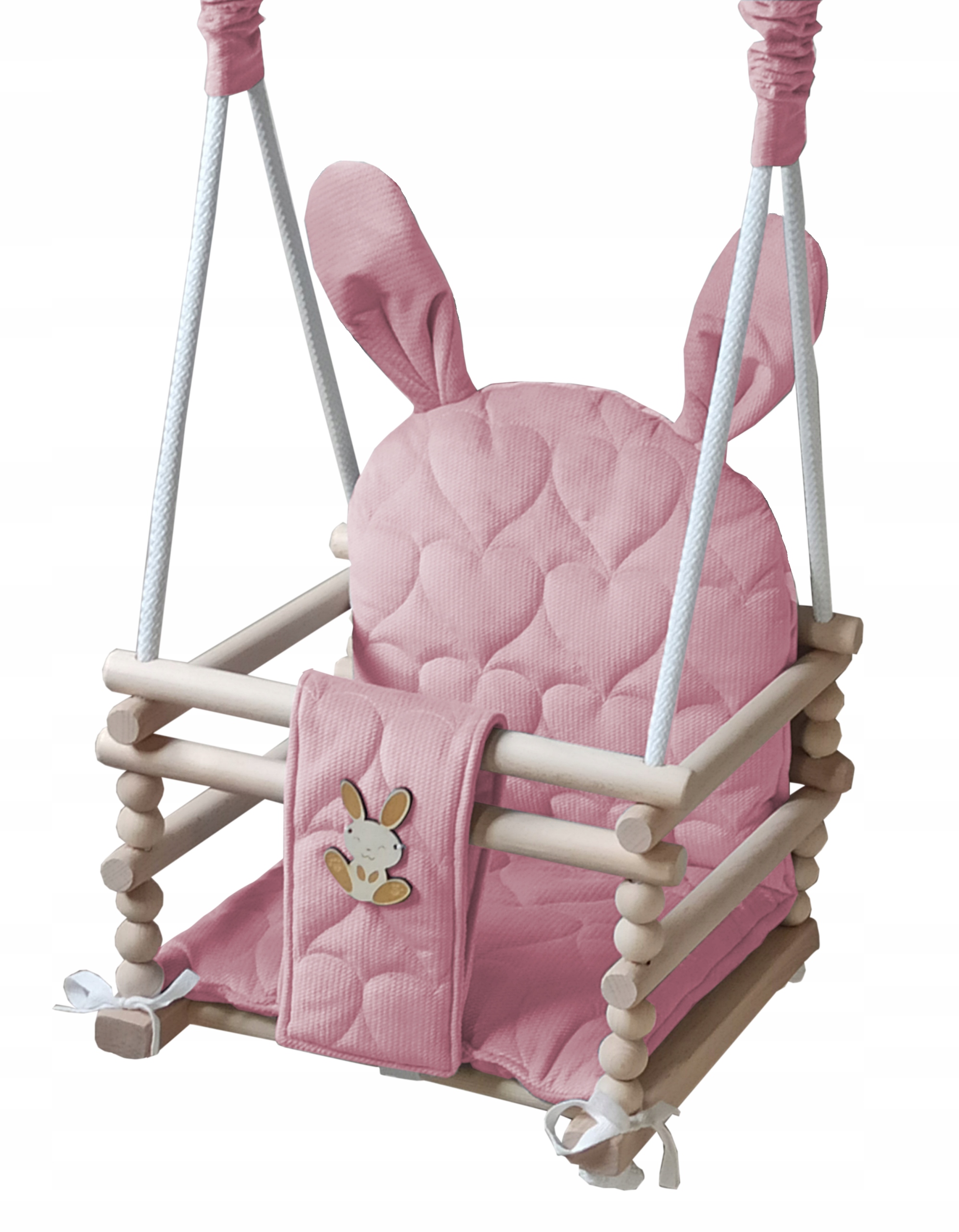 Drewniana huśtawka dla dzieci do domu ogrodu KRÓLICZEK Waga produktu z opakowaniem jednostkowym 32.5 kg