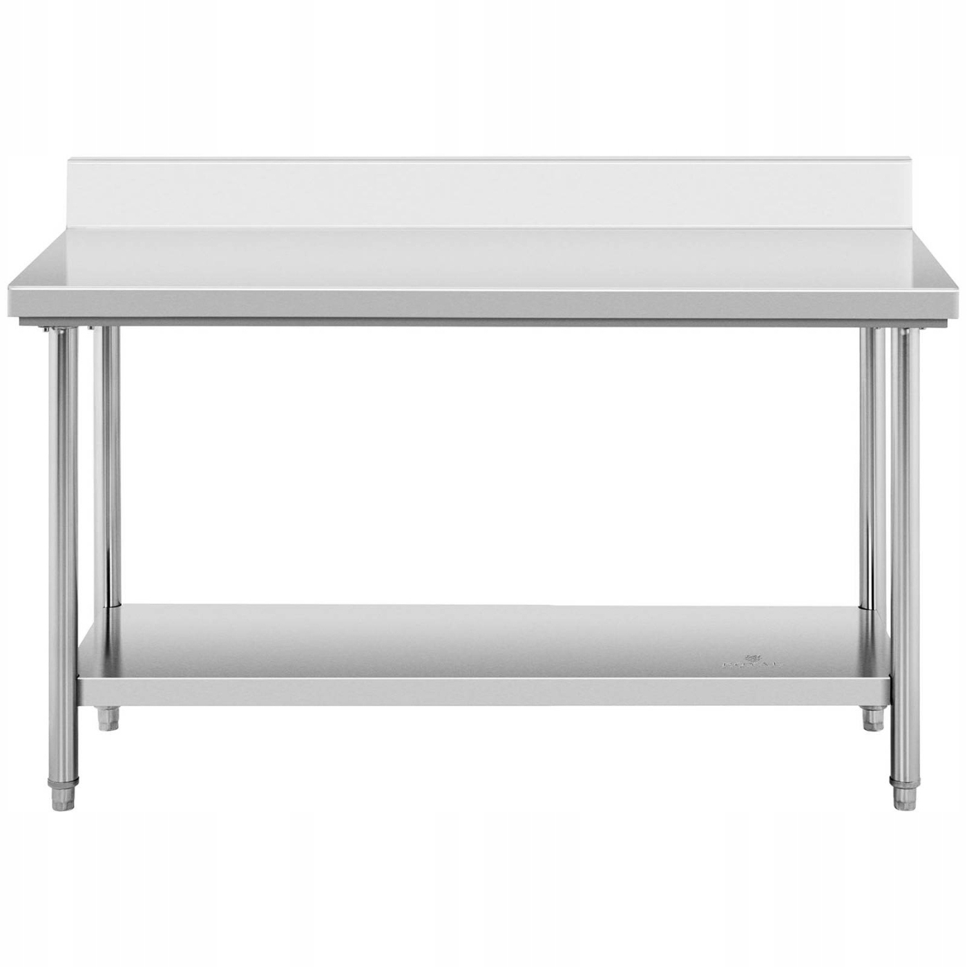STÓŁ ROBOCZY NIERDZEWNY 150x60 cm Z RANTEM 12 cm Cechy dodatkowe z rantem z półką z regulowanymi nóżkami