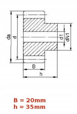 Koło zębate M2 Z38 Stan opakowania brak opakowania