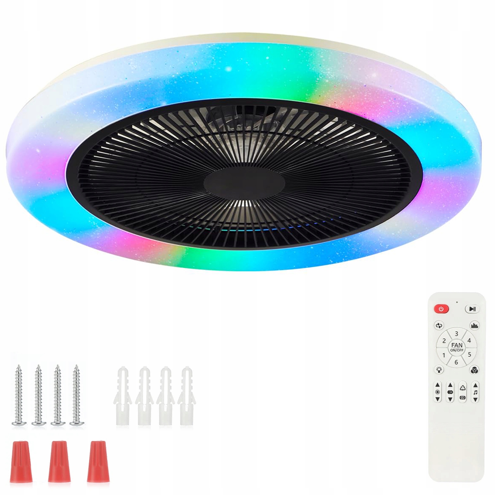 Stropní Ventilátor Větrák Lampa Stropní Svítidlo Led Rgb S Aplikací Bluetooth