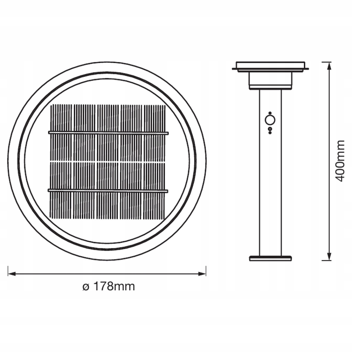 Saulės sodo lempa LED POST 40cm 6W LEDVANCE Sraigtinis tvirtinimas