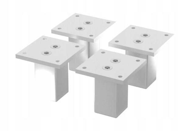 4 x Hliníková Noha Stopka Nábytková H 60 MM Bílá