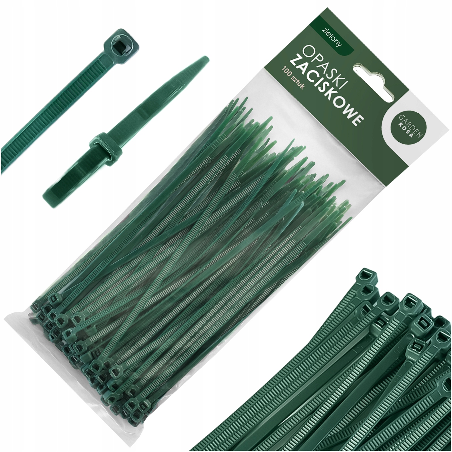 Opaski Zaciskowe Do Siatek Cieniujących 4x150mm 100 szt Zielone