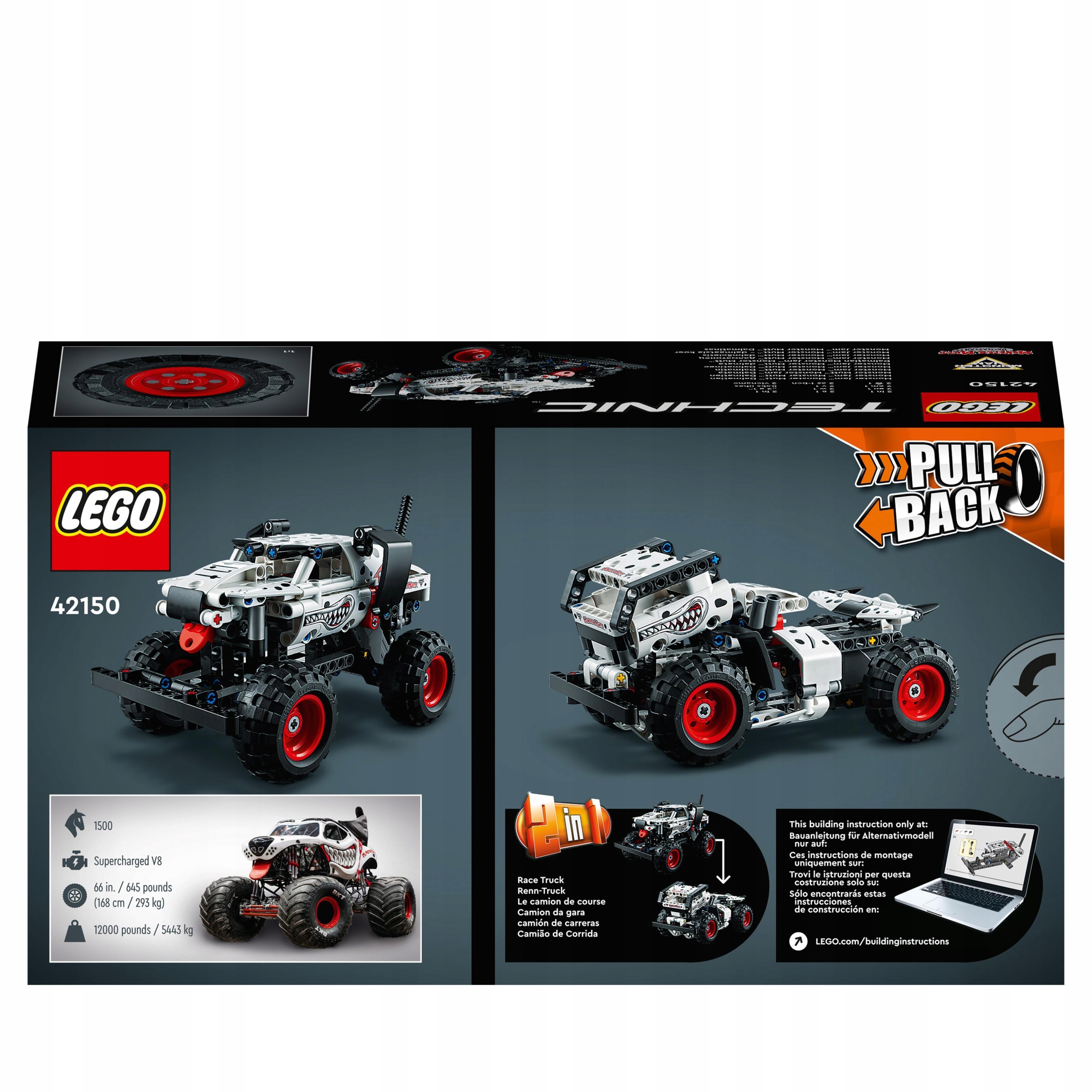 ZABAWKA LEGO TECHNIC 2W1 MONSTER JAM SAMOCHODY DLA CHŁOPCA 7, 8, 9 LATKA+ Wiek dziecka 7 lat +