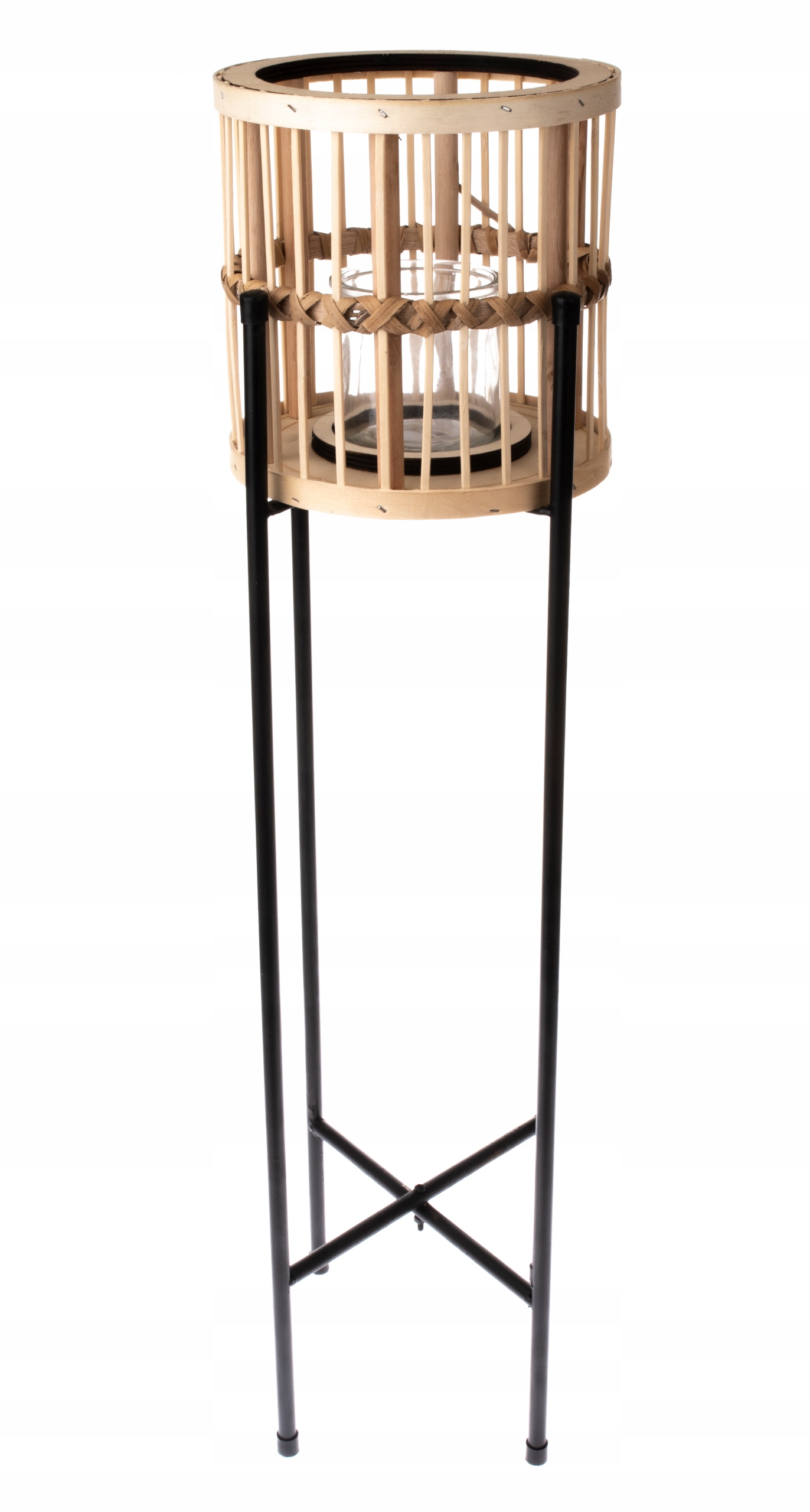 Bambusová lampa přírodní Kulatý Ø28 cm x 98 cm