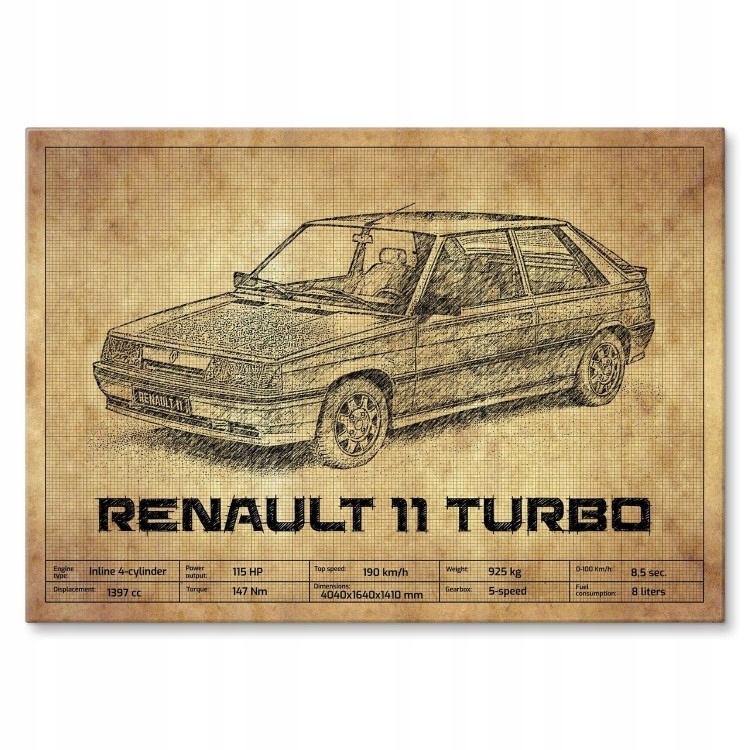 Velký plakát z kovu, plech, dárek do garážového pokoje autoservisu Renault