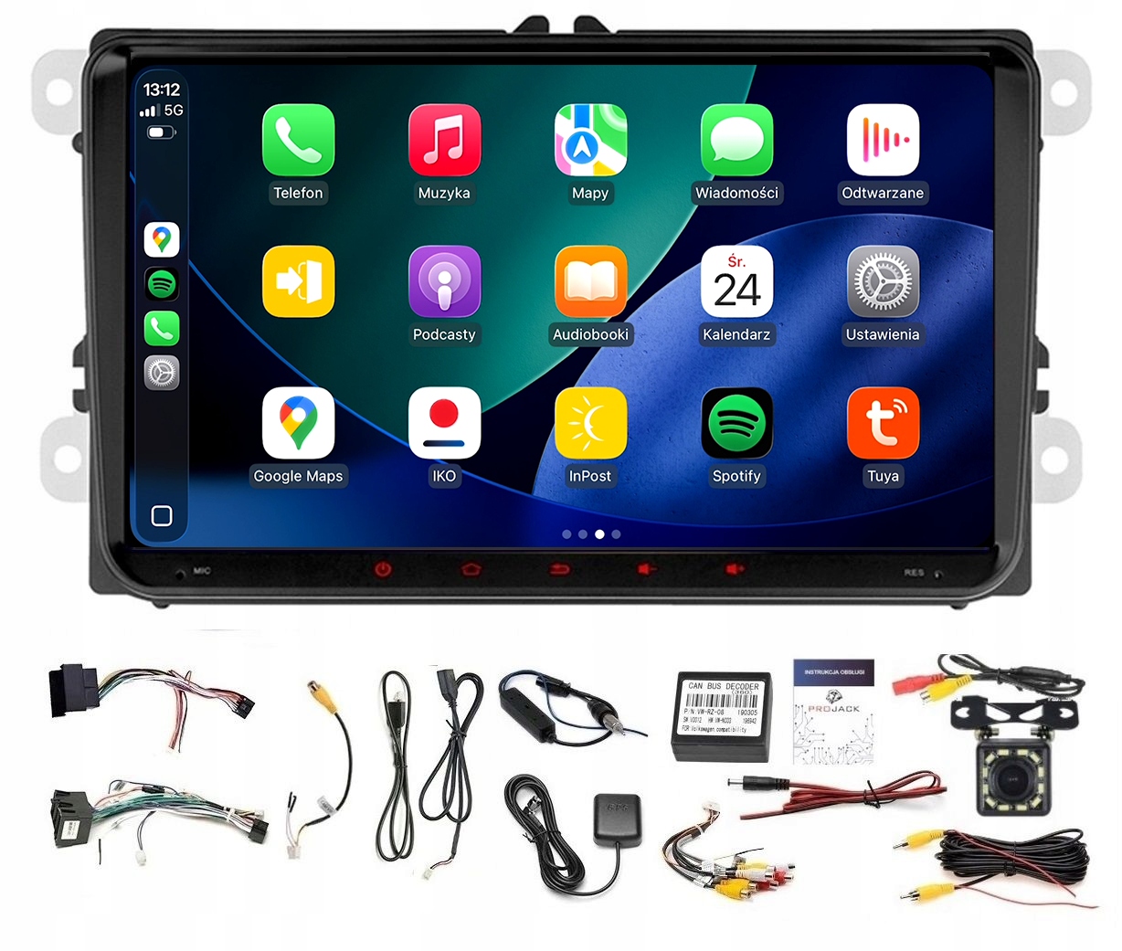 Rádio Navigácia Gps Android Vw Golf VI 2008-2013 Usb Wifi Carplay 2GB 64GB