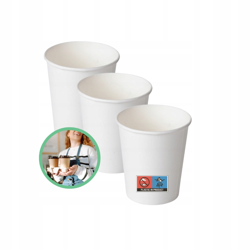 Białe kubki papierowe 100 ml 100 szt.