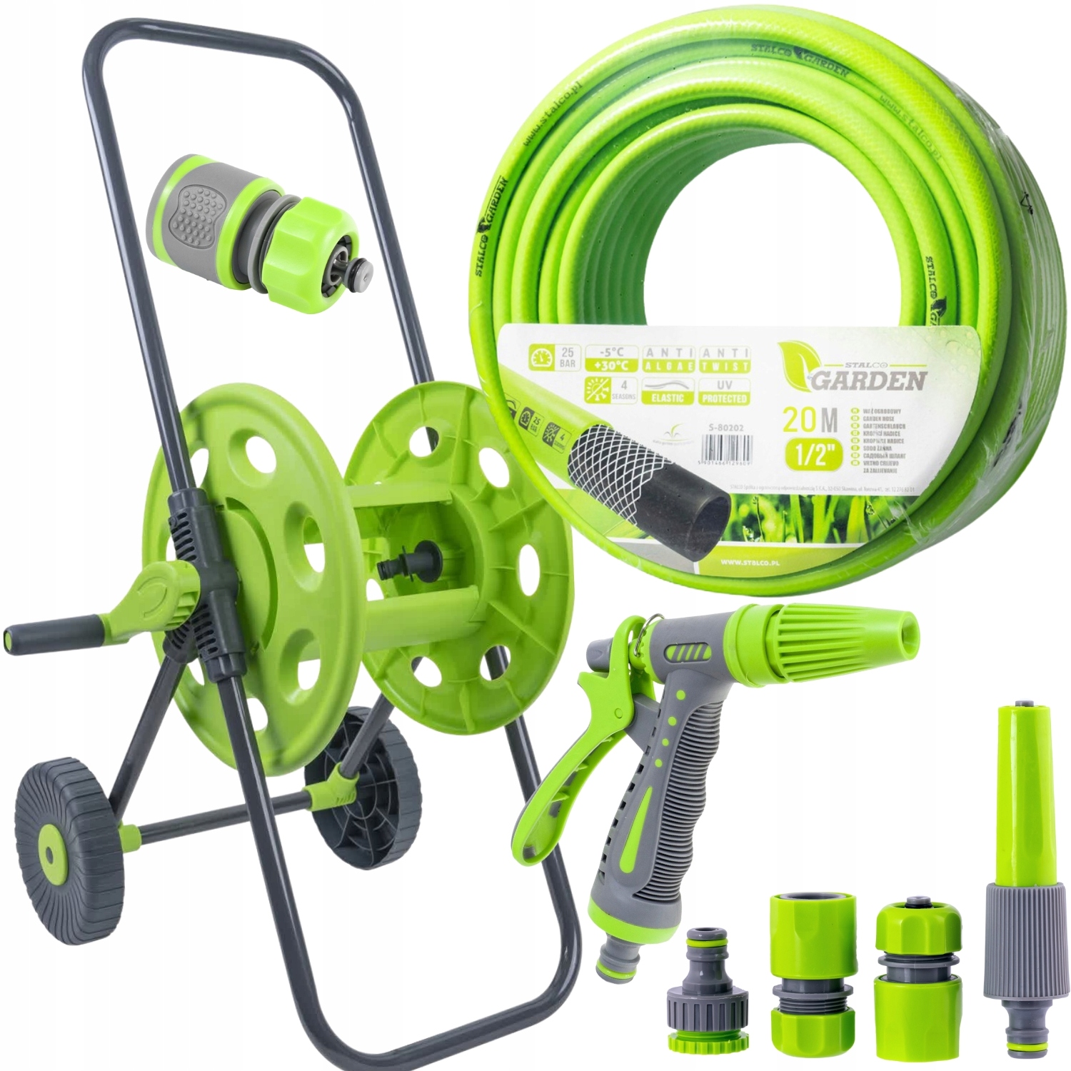 

Zestaw Ogrodowy Wąż 1/2" 20m +wózek zraszacz Ogród