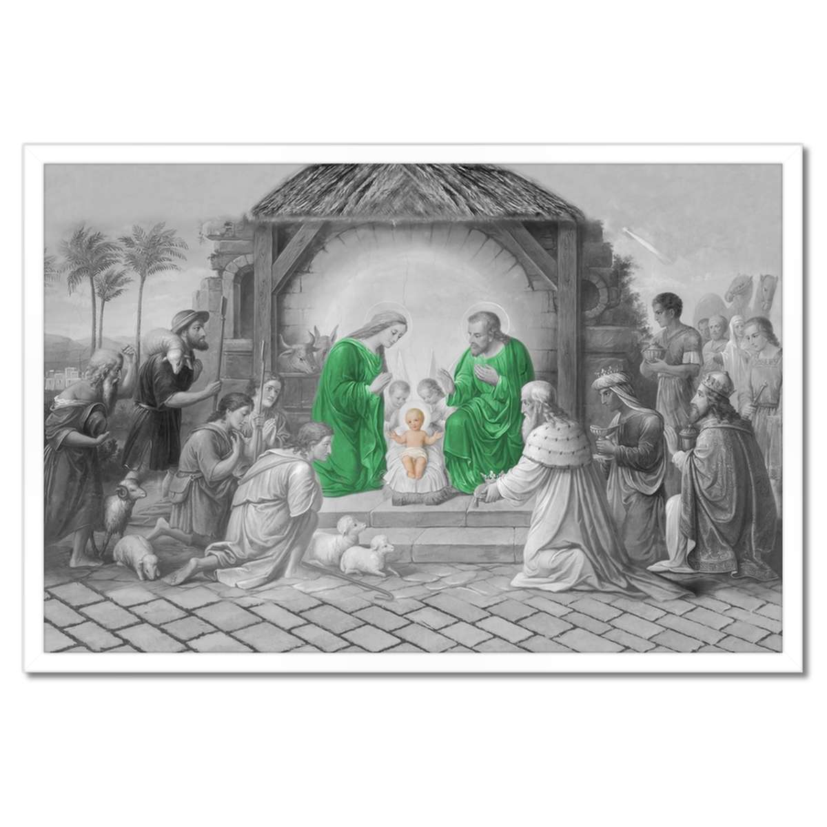 Plakáty v rámu 60x40 Svatá rodina Dítě