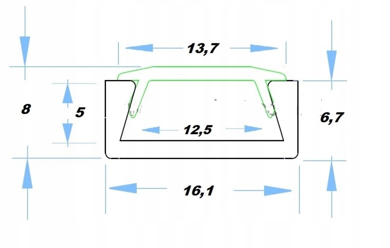 PROFIL CZARNY TAŚMA LED 50 CM TAŚMA DWUSTRONNA ML Marka MAXIM