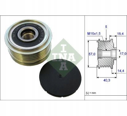 INA SPRZEGLO ALTERNATORA HYUNDAI KIA 1.4CRDI Producent części Schaeffler INA