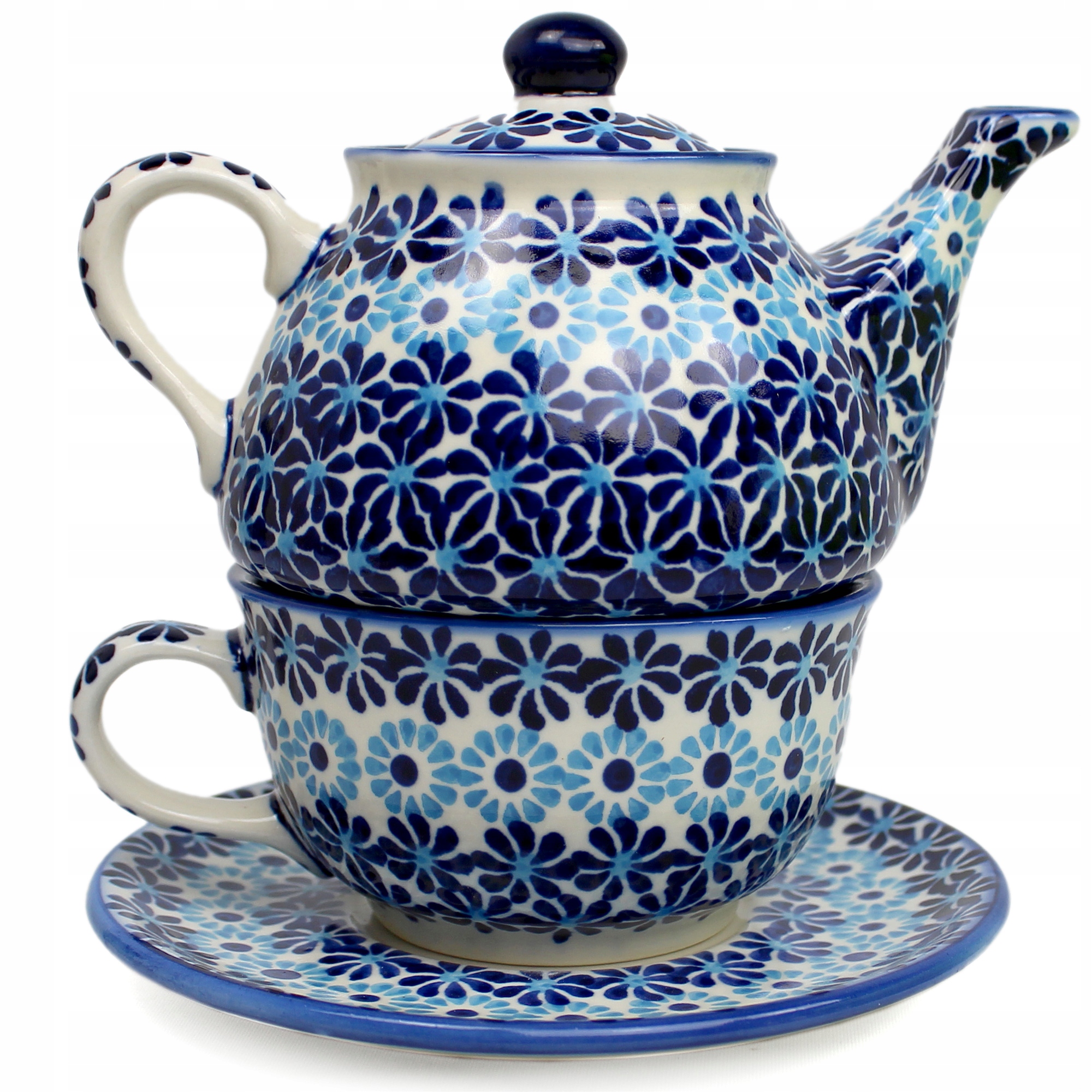 Zestaw do herbaty Tea for one unikatowy wzór ceramika Bolesławiec ...