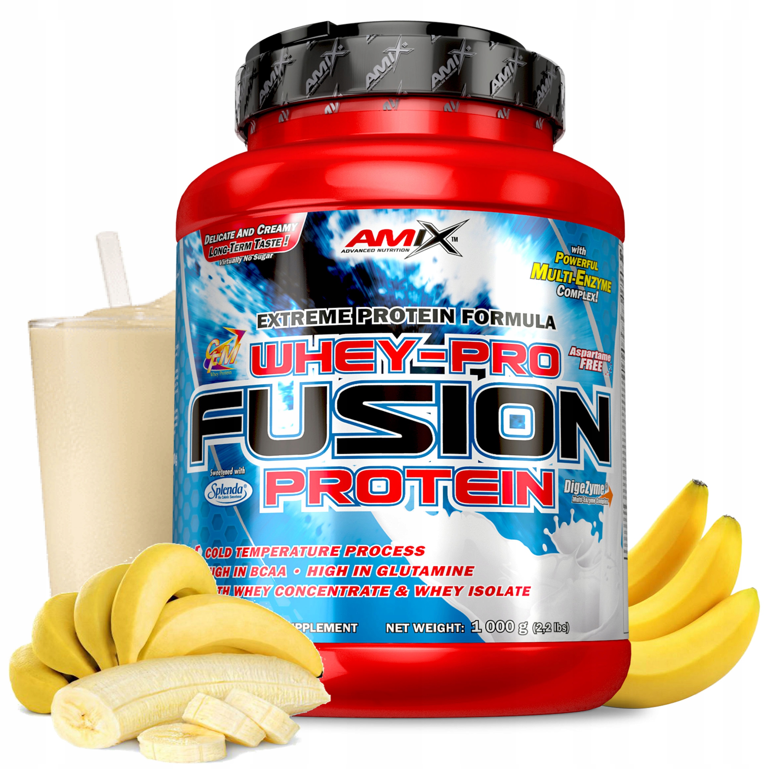 Syrovátkový protein doplněk stravy Wpc izolát Cfm koncentrát 1 kg banánová příchuť