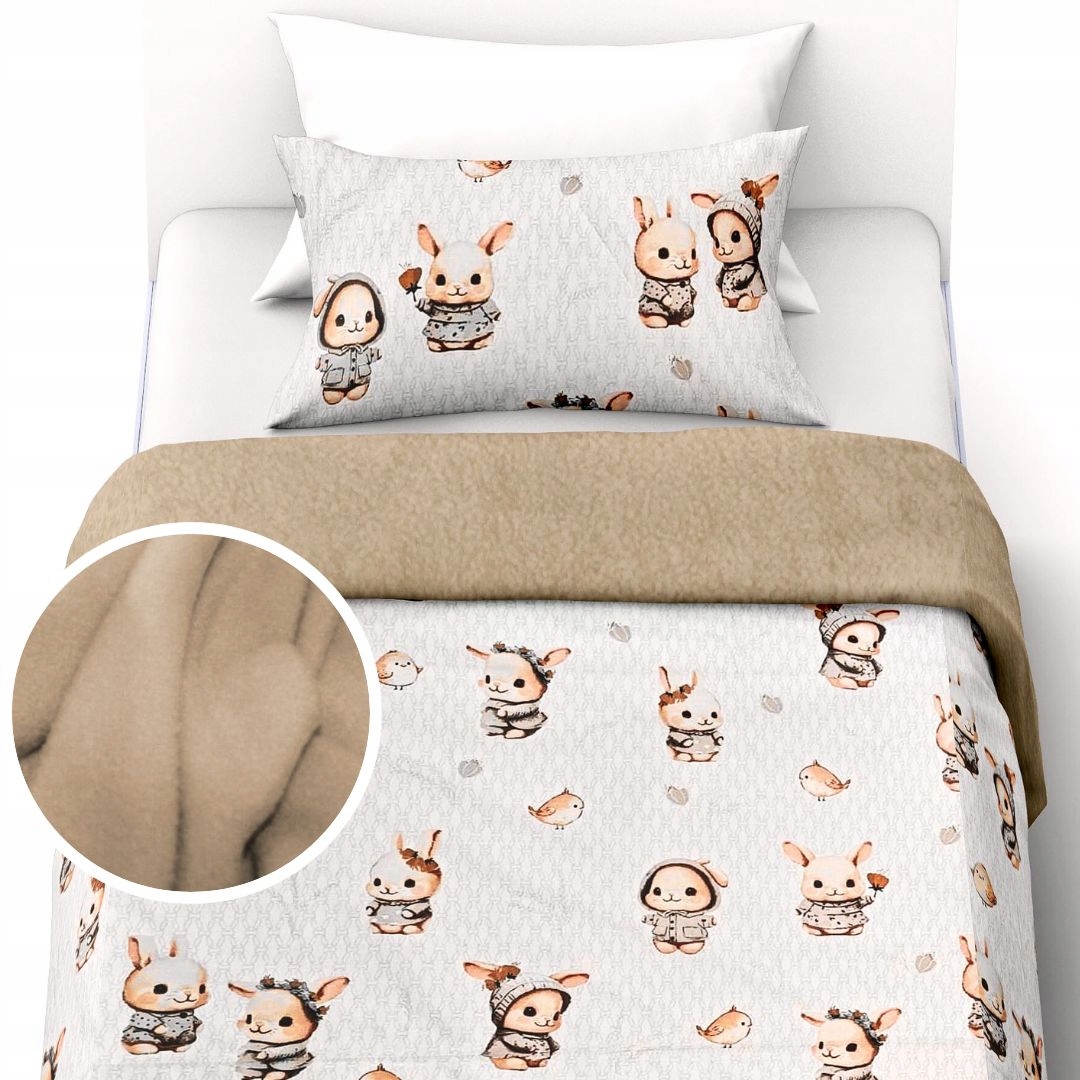 Izolované Povlečení 100x135+1x40x60 Fleece Bavlna Měkké Teplé Zimní Králík