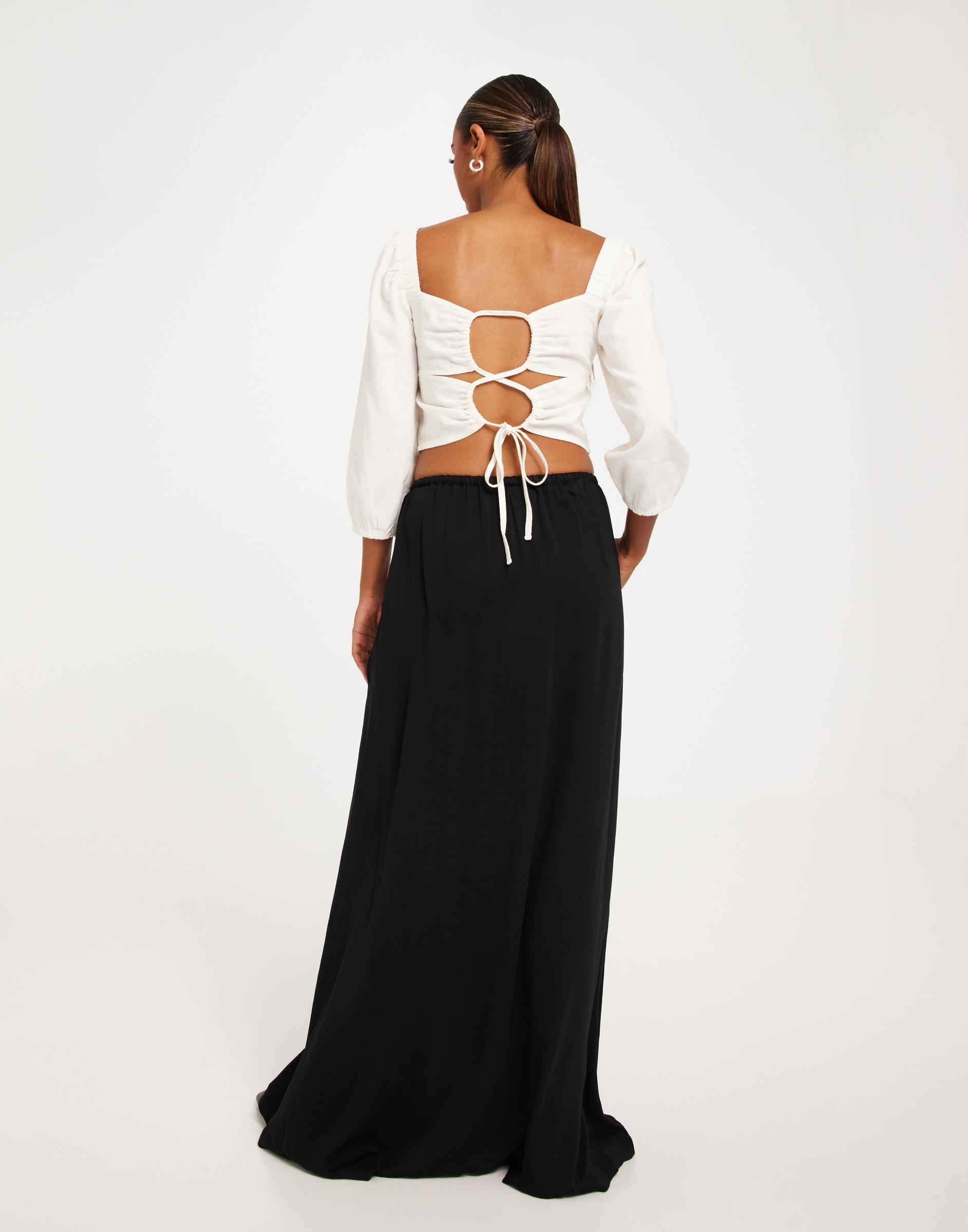 Vero Moda ulg CZARNA MAXI SPÓDNICA ROZKLOSZOWANA M NG5 Rozmiar M