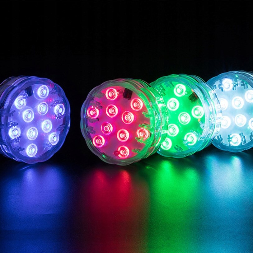 OŚWIETLENIE BASENU PODWODNE BASENOWE LAMPKA LED RGB Z PILOT+ogniwo guzikowe Informacje o bezpieczeństwie CE