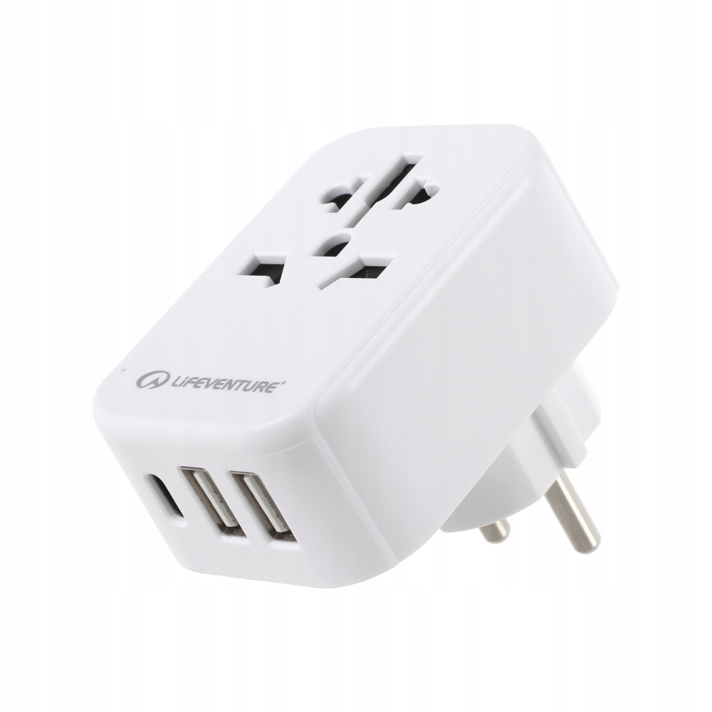 Lifeventure adapter podróżny USB Europa 75 mm biał