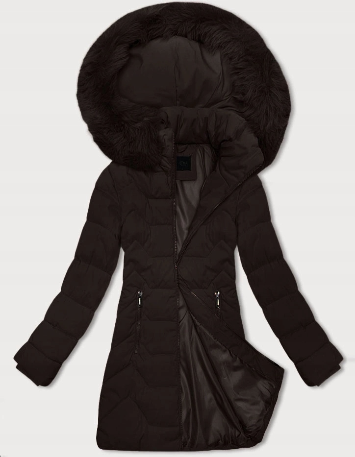 Dámská Zimní Bunda 16M9121 Čokoláda L (40)