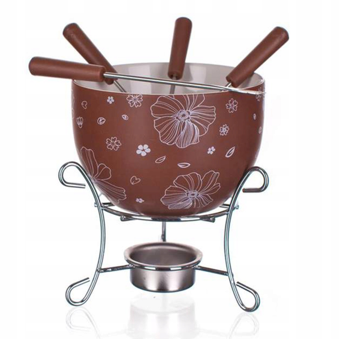 ZESTAW DO FONDUE CZEKOLADOWEGO + WIDELCZYKI BANQUET CHOCO BLOSSOMS