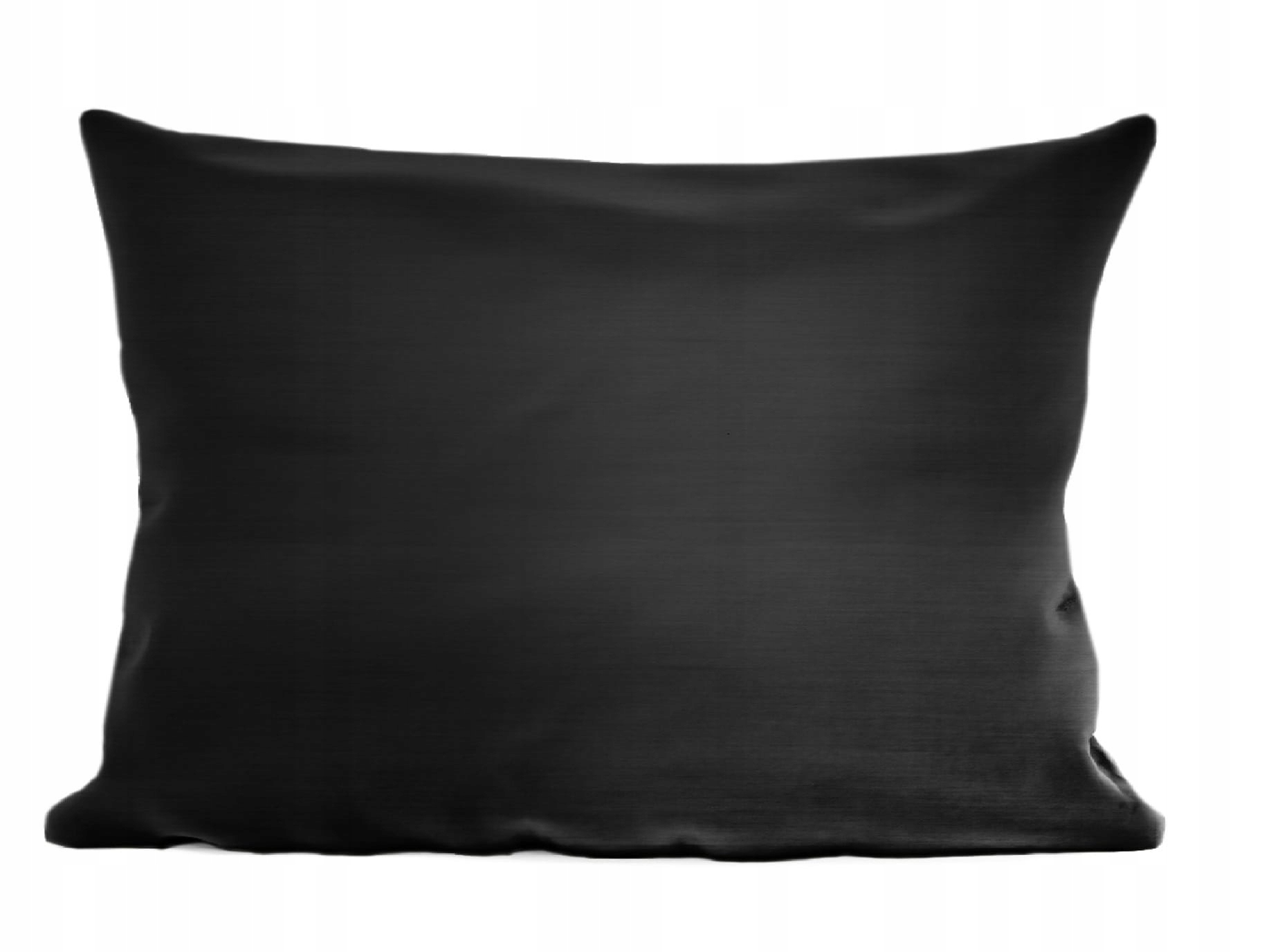 CZARNA POSZEWKA SATYNOWA NA PODUSZKĘ ZAMEK 40X60
