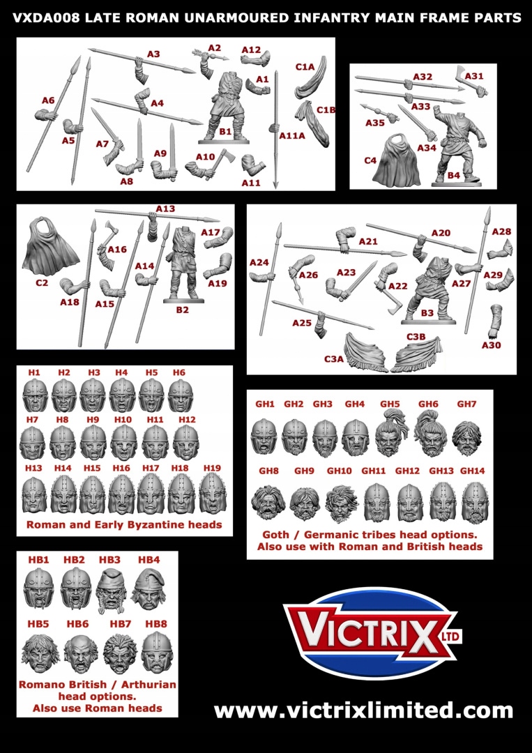 Late Roman Unarmoured Infantry - 4 szt. System Inne systemy