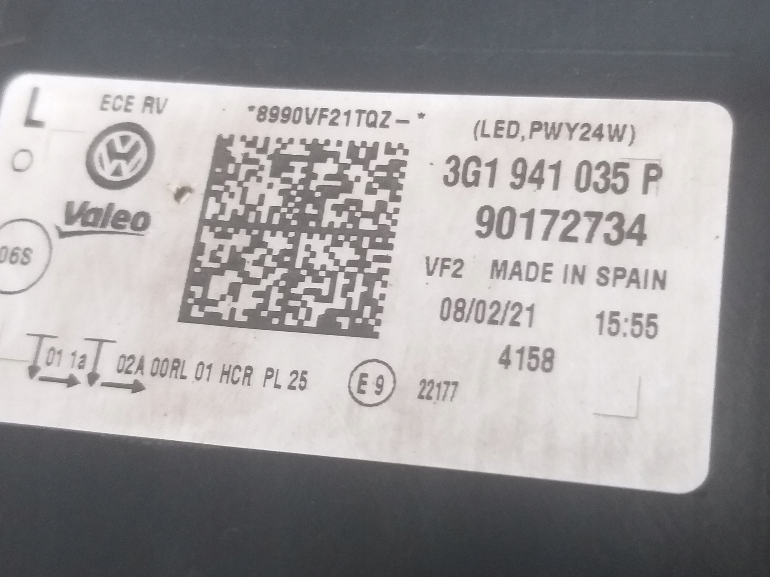 light front left VW PASSAT B8 FULL LED LIFT 3G1941035P