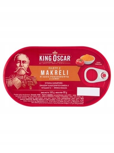 Levně 6 x King Oscar Filety z makrely v rajčatové omáčce s kari 160 g