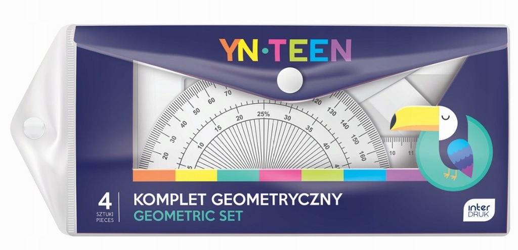 

Zestaw Geometryczny 4SZT Komplet Linijka Ekierka