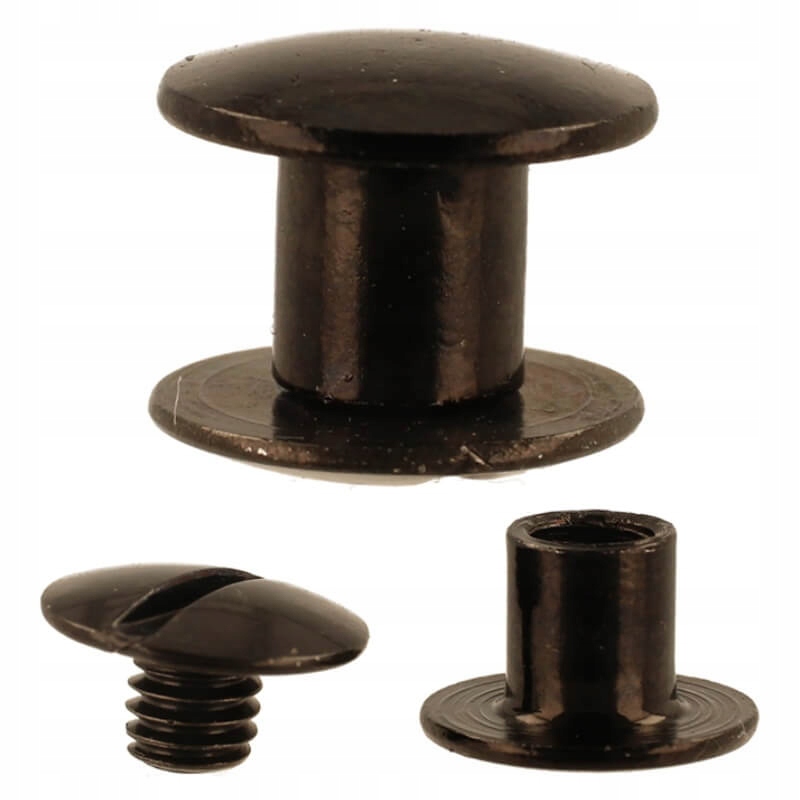 Šroubovací nýty Introligatorský šroub 5 mm Hlavička 10 mm Černá 100 ks