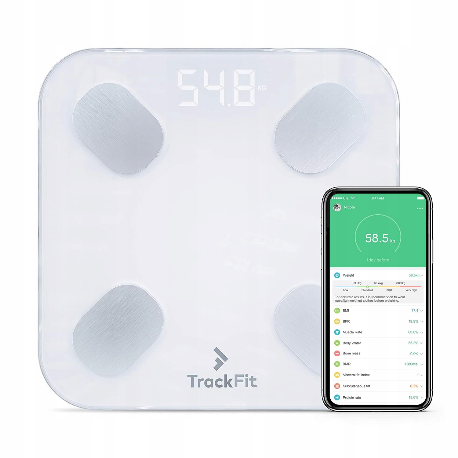 FitTrack Dara Smart Bmi cyfrowa waga