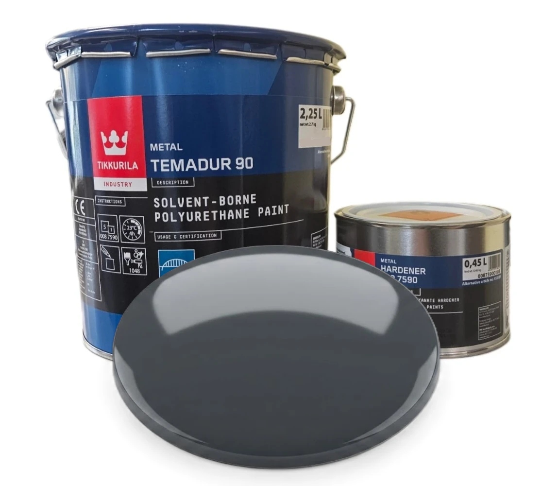 Tikkurila Temadur 90 Połysk Ral 7024 Farba Poliuretanowa 3L [zestaw]