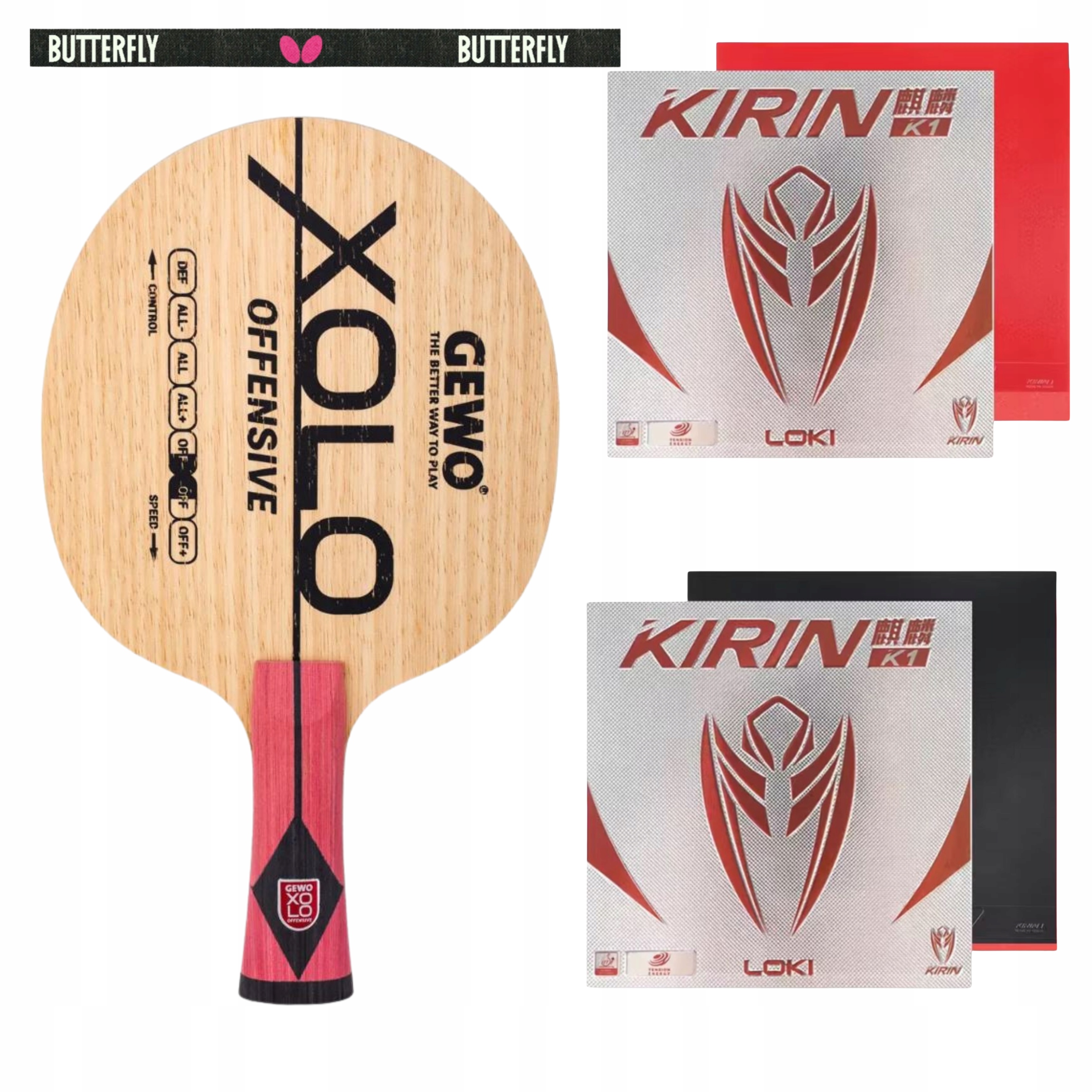 Skládací Raketa Na Stolní Tenis, Profesionální Loki K1, Deska Gewo Off