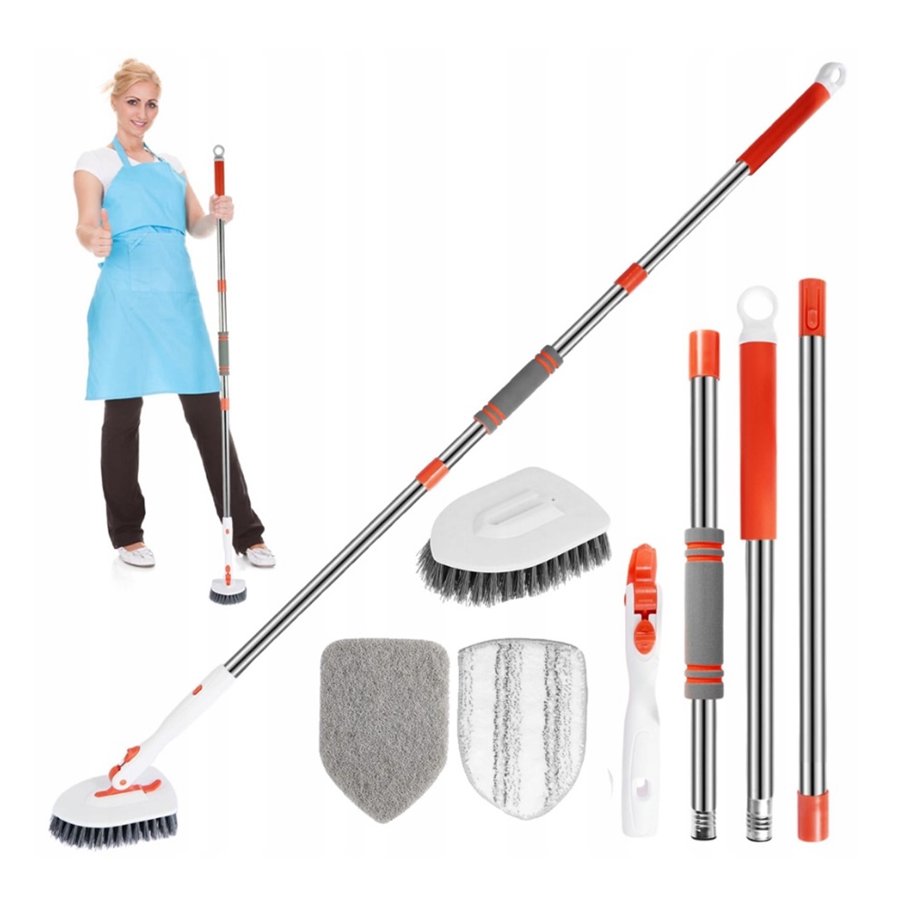 Levně Kartáč S Otočnou Hlavicí Do Koupelny 3V1 Teleskopický, 133 CM, Nastavitelný