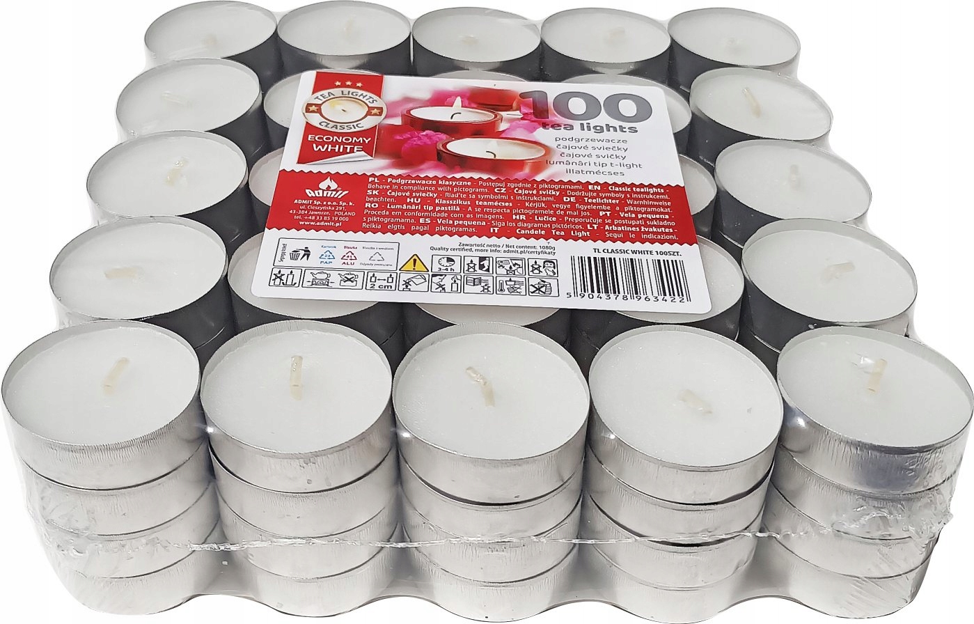 Podgrzewacze bezzapachowe 100 SZTUK, świece, świecznik, lampion