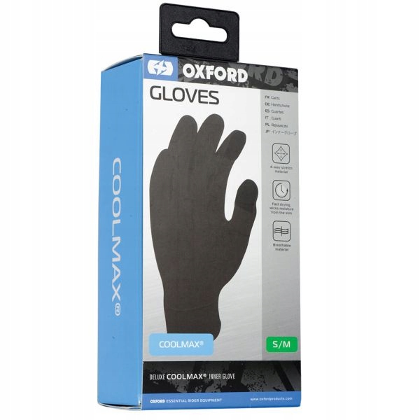 Rękawiczki OXFORD GLOVES COOLMAX kolor czarne XL Producent Oxford