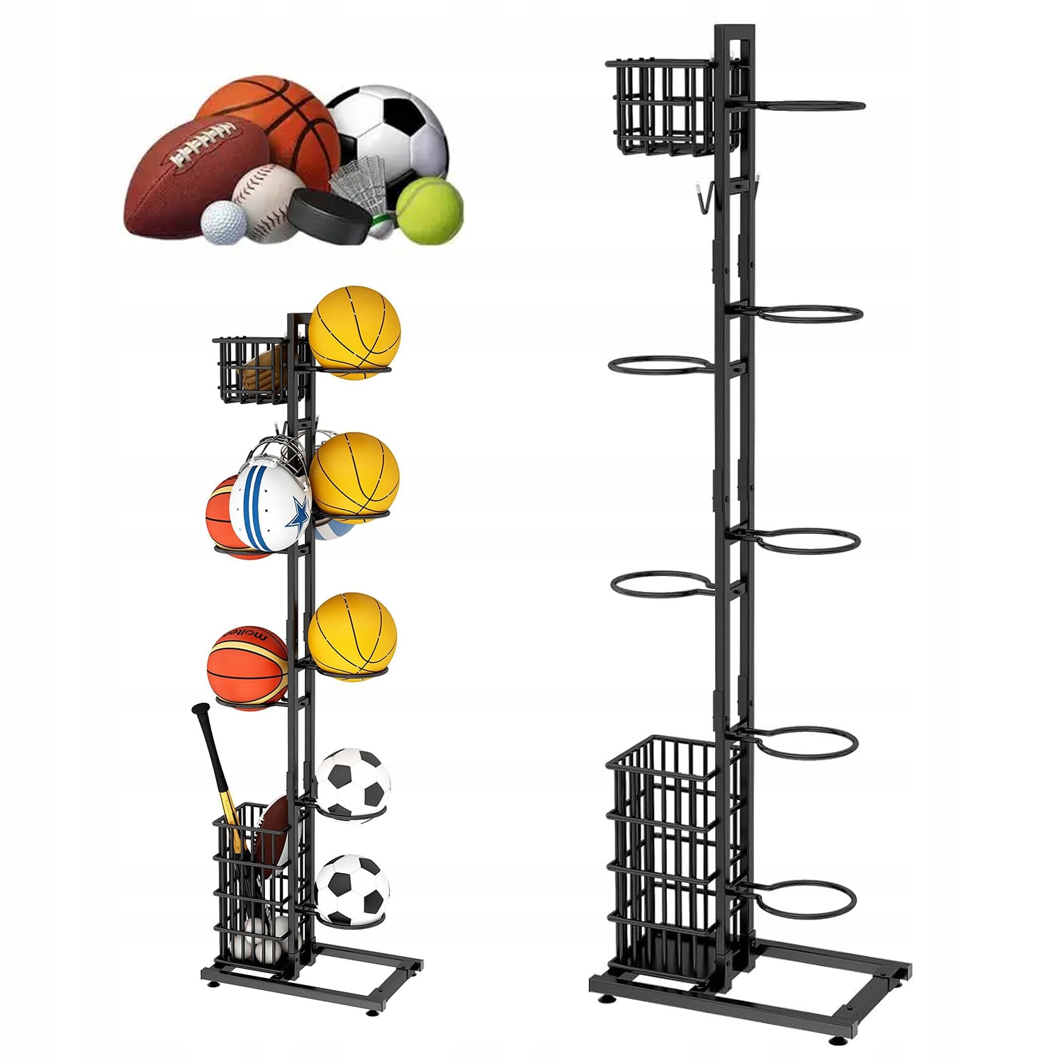 Stojan Na Míče Kovový Vertikální Úložný Prostor Pro Garážový Dům A Posilovnu