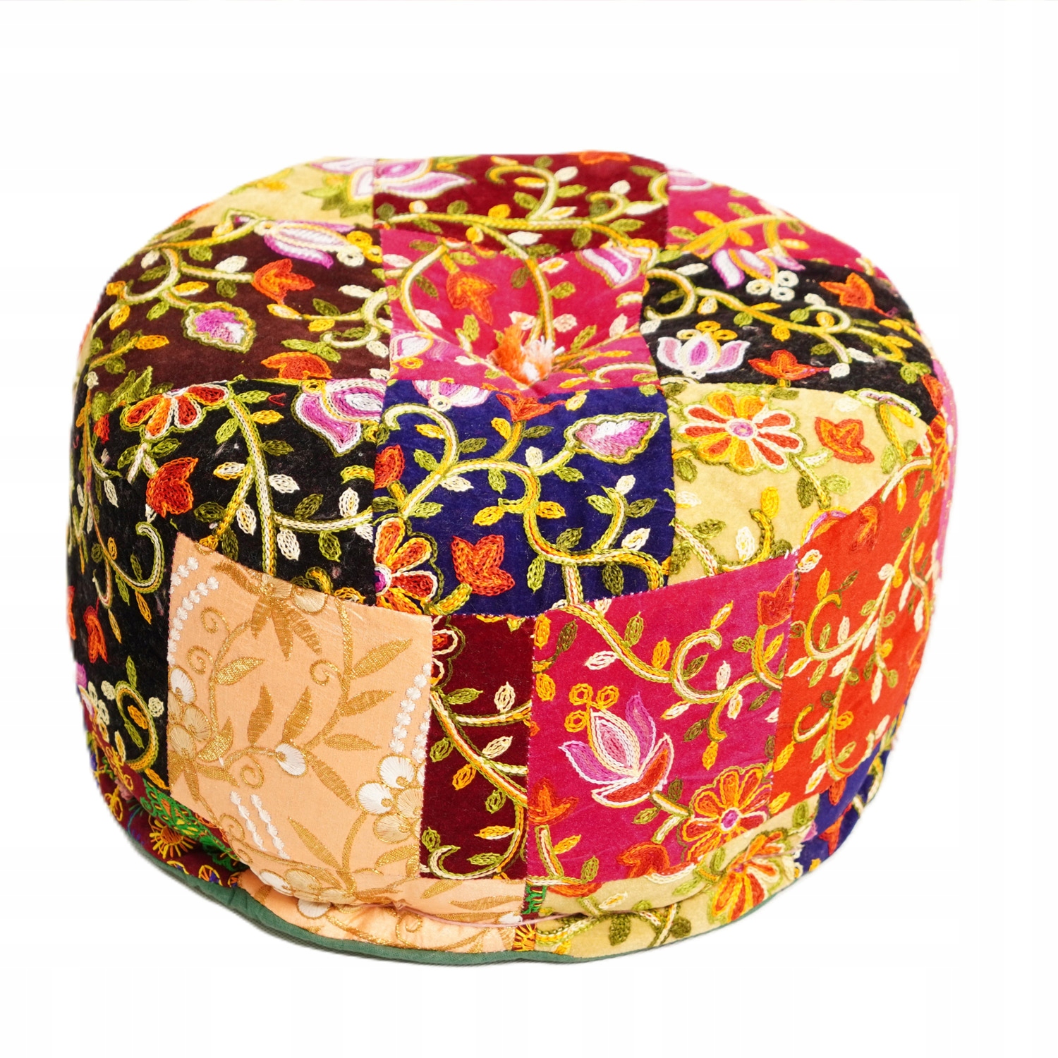 Indyjska Pufa Poduszka Siedzisko Medytacji Jogi Pachwork Boho Handmade