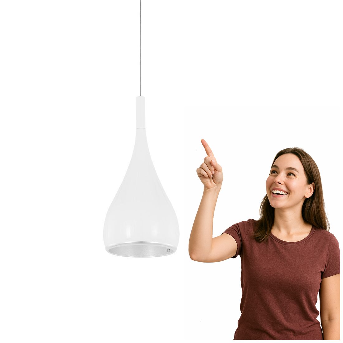 Moderní lampa Anon Bílá s Chromem Italux