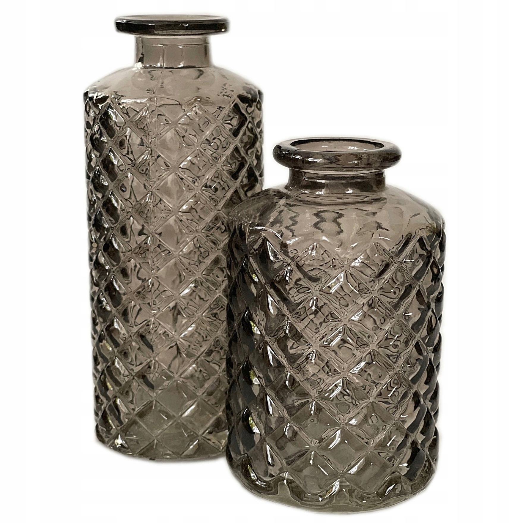 ZESTAW 2 x WAZON WAZONIK SZKLANY SZARY