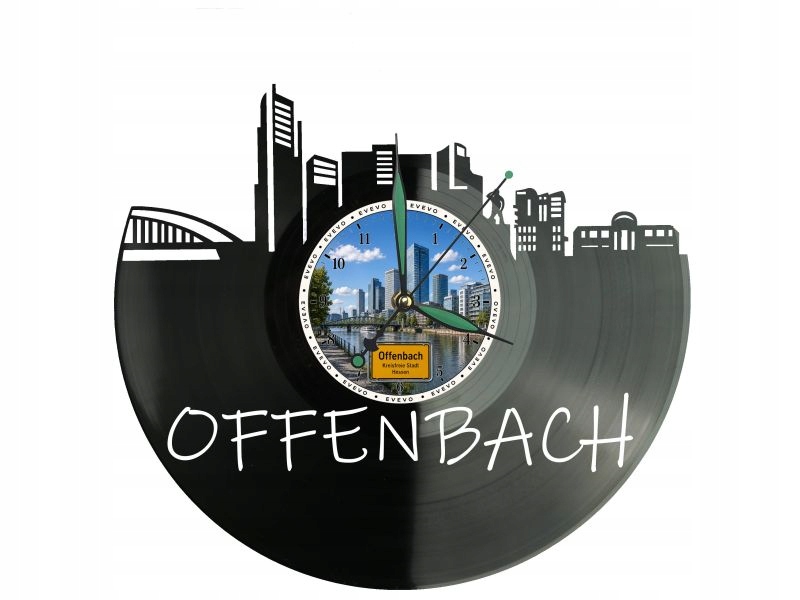 Hodiny Offenbach Město Německo Vinylová deska Dárek Památka Na narozeniny