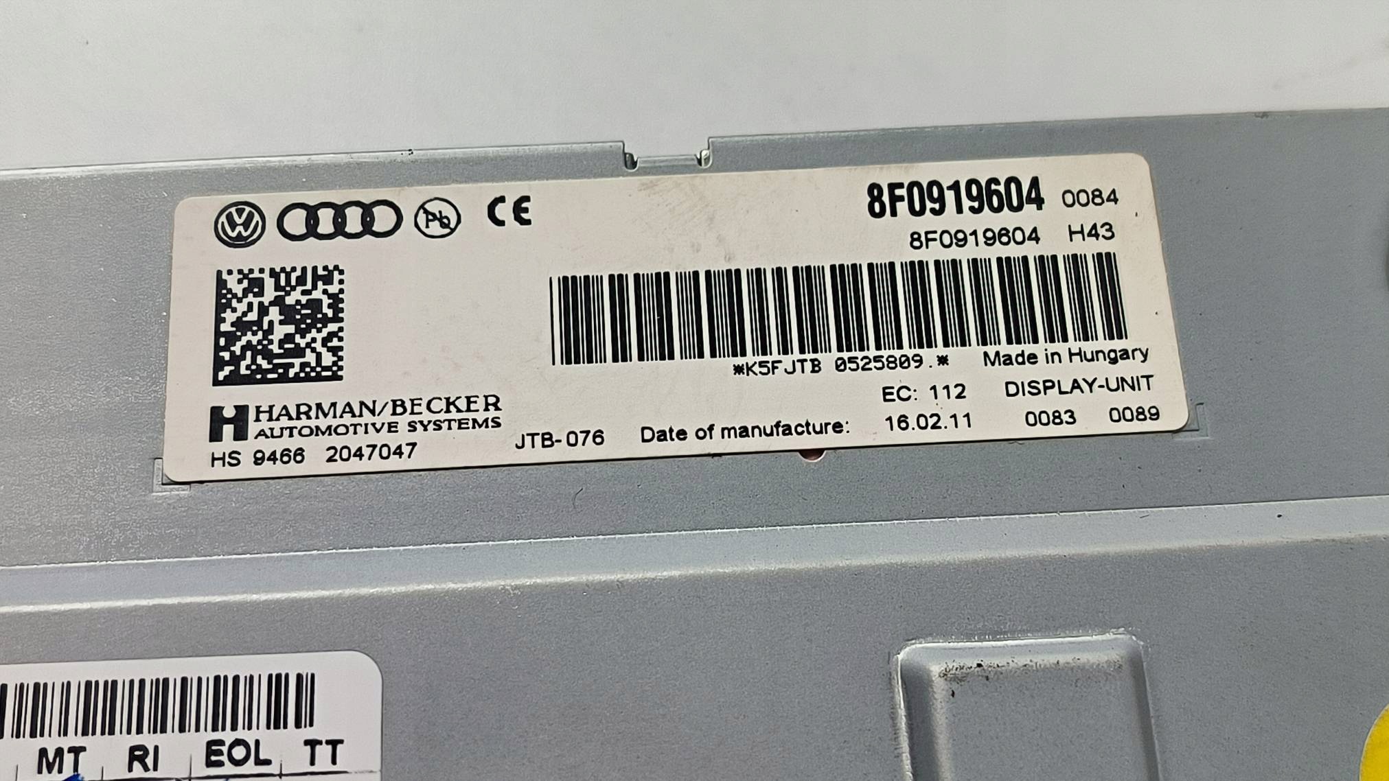 schermo PANEL 8F0919604 AUDI Q7 e 4L LIFT