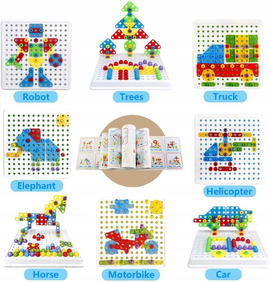 KREATYWNE PUZZLE KLOCKI KONSTRUKCYJNE 3D WKRĘTARKA WALIZKA 237 elem. Płeć chłopcy dziewczynki