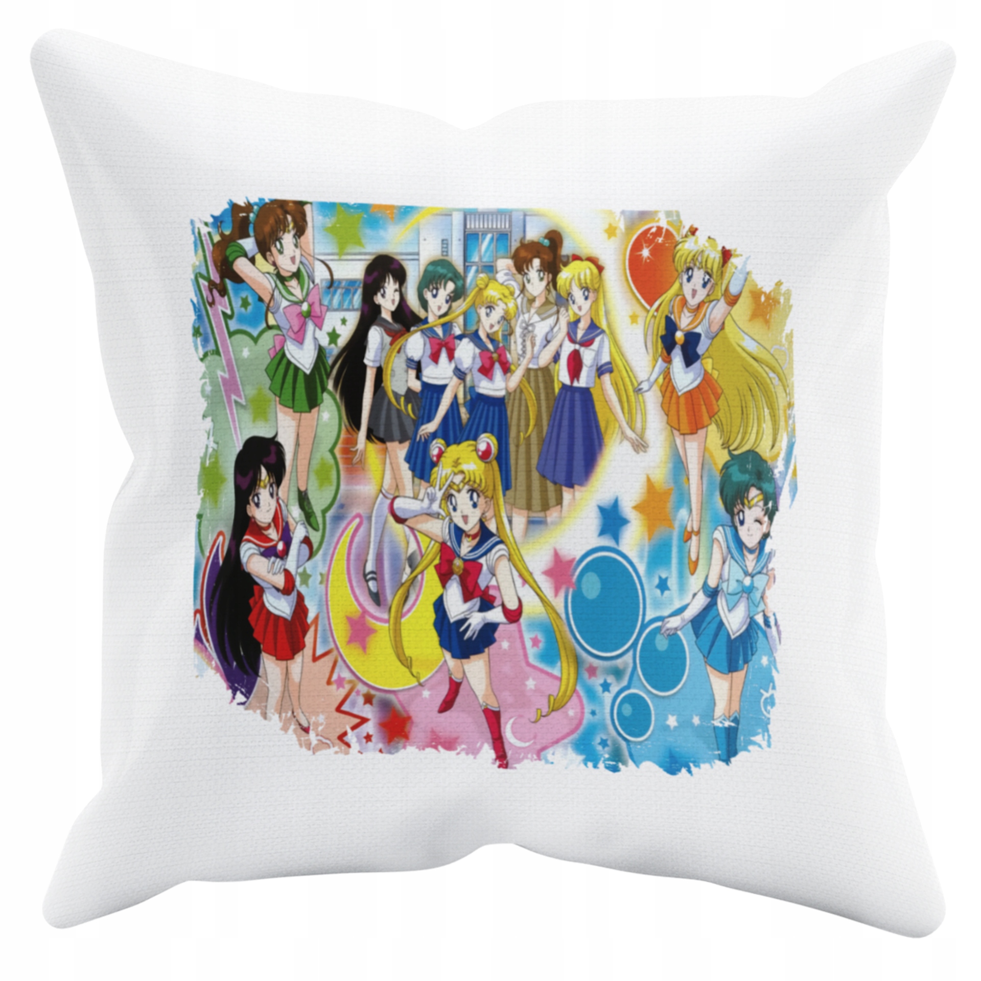 POSZEWKA NA PODUSZKĘ JAŚKA DO PRZEDSZKOLA SAILOR MOON + IMIĘ GRATIS Kolor dominujący biel