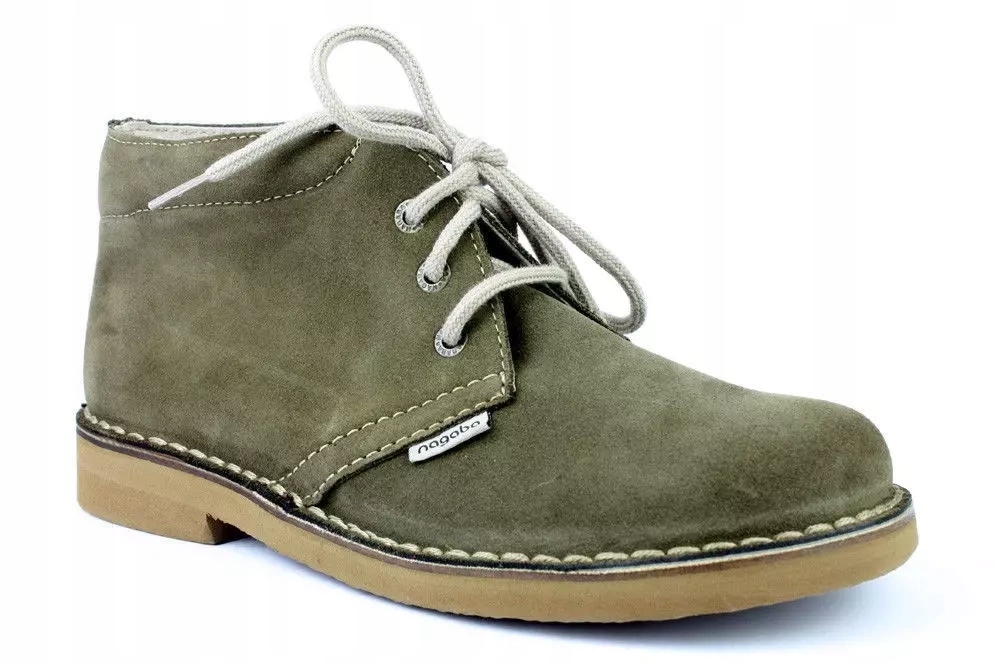 Polobotky Nagaba 075 oliva velur klasické velurové pánské kožené boty R46