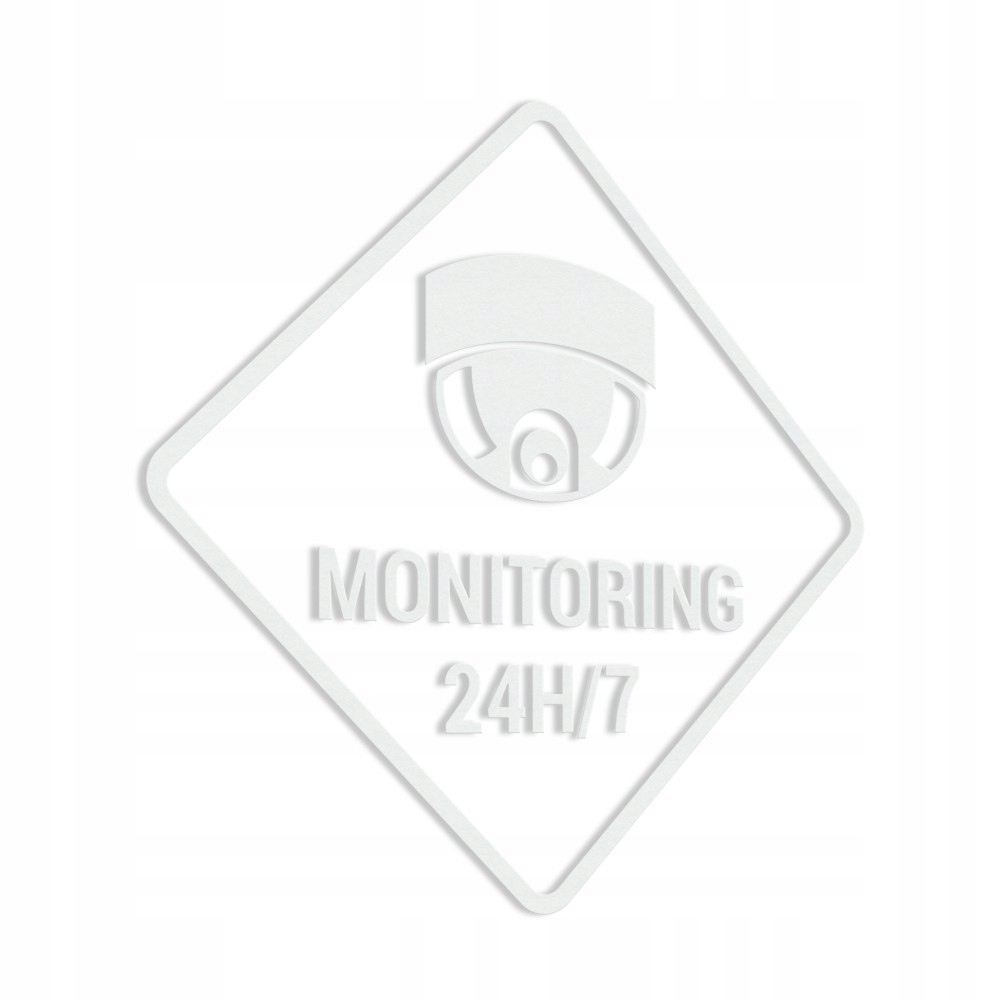 

Monitoring 24H/7 naklejka ostrzegawcza 15x15cm